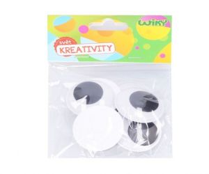 Oči pohyblivé samolepící 4 cm - 8 ks W056009