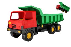 Auto nákladní korba zelená kabina červená plast 75cm