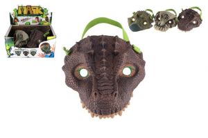 Maska dinosaurus gumová 15x18cm mix druhů  karneval