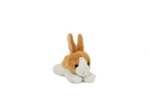 Králík ležící plyš 11x15cm hnědo-bílý 0m+