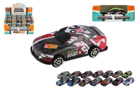 Auto závodní mini kov/plast 6cm na volný chod mix barev v krabičce
