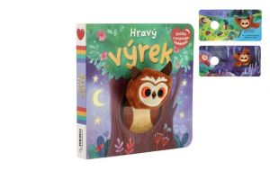 Hravý výrek knížka s prstovým maňáskem 12,5x12,5cm