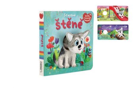 Šťastné štěně knížka s prstovým maňáskem 12,5x12,5cm