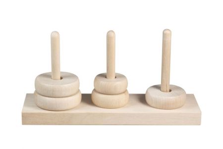 Hlavolam Hanojská věž dřevo 20x10cm ve fólii