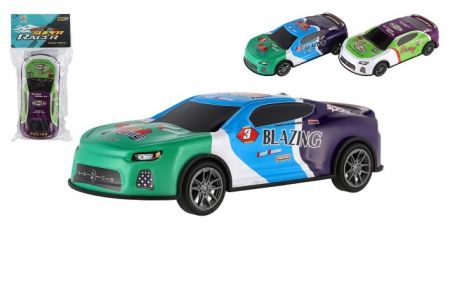 Auto závodní plast 17cm na setrvačník 2 barvy v sáčku