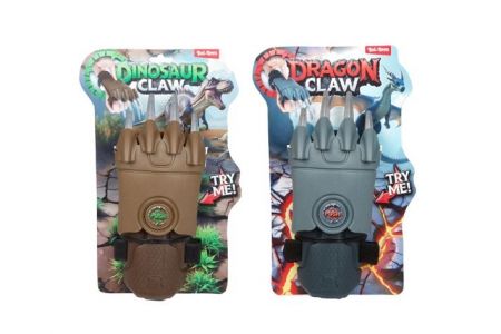 Drápy vystřelovací drak/dinosaurus plast 11x29cm 2 barvy na kartě