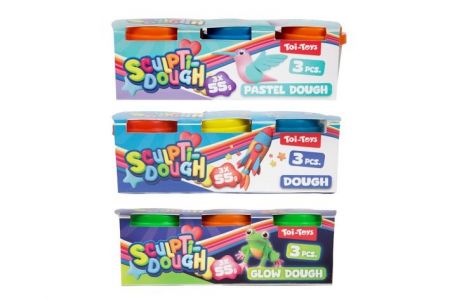 Modelína/Plastelína 3x55g v kelímku 3 druhy v krabičce 16,5x6x5cm 12m+