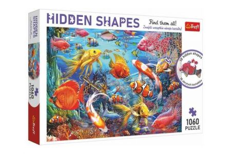 Puzzle Život pod vodou - Skryté tvary 1060 dílků 68x48cm v krabici 40x27x6cm