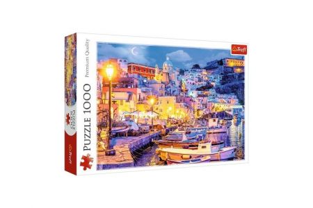 Puzzle Ostrov Procida v noci, Itálie 68,3x48cm 1000dílků v krabici 40x27x6cm