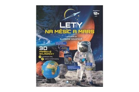 Lety na Měsíc a Mars! Knižní edukační souprava s doplňky v krabici 24,5x31,5cm