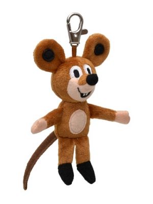 Myška 12 cm, plyšový přívěsek na karabince (Krtek)