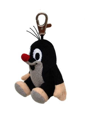 Krtek 7 cm sedící, plyšový přívěsek na karabince