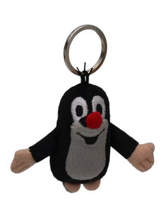 Krtek 6 cm, plyšový přívěsek na kroužku