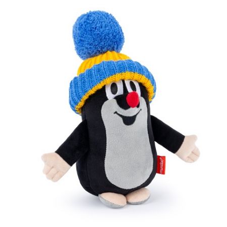 Krtek 20 cm kulich modro-žlutý, plyšová hračka