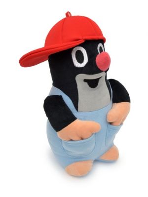 Krtek 26 cm, kalhotky, kšiltovka červená, plyšová hračka