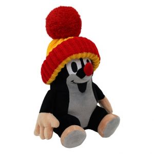 Krtek 20 cm mluvící, kulich červeno-žlutý, 1+, plyšová hračka