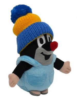 Krtek 14 cm, kalhotky, kulich modro-žlutý, plyšová hračka