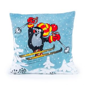 Polštář Krtek 30x30 cm, lyžař