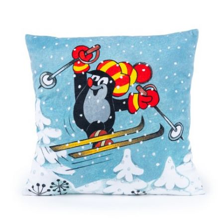 Polštář Krtek 30x30 cm, lyžař