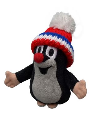 Krtek 10 cm prstový maňásek, kulich červená-trikolora