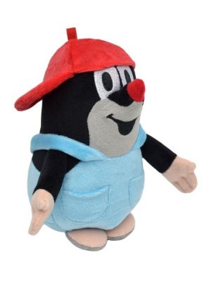 Krtek 16 cm, kalhotky, kšiltovka červená, plyšová hračka