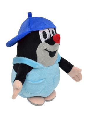 Krtek 16 cm, kalhotky, kšiltovka modrá, plyšová hračka