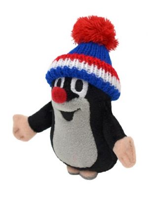 Krtek 10 cm, kulich modrý-trikolora, plyšová hračka