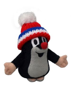 Krtek 10 cm, kulich červený-trikolora, plyšová hračka