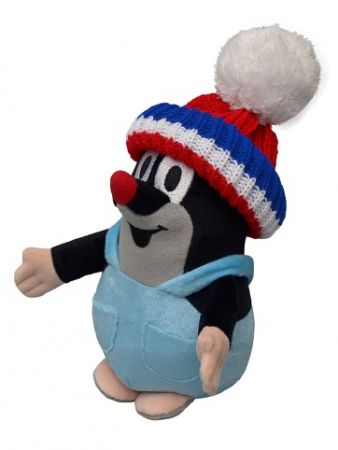 Krtek 20 cm, kalhotky, kulich červený-trikolora, plyšová hračka