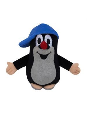 Krtek 12 cm, kšiltovka modrá, plyšová hračka