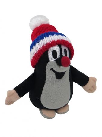 Krtek 12 cm kulich červený-trikolora