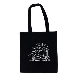 Taška přes rameno Bob a Bobek, 42x38 cm, černá, koloběžka