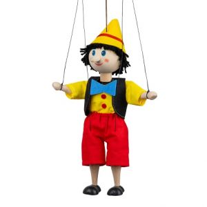 Kluk s dlouhým nosem 20 cm, dřevěná loutka