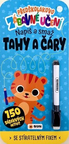 Předškolákovo zábavné učení - TAHY A ČÁRY - napiš a smaž