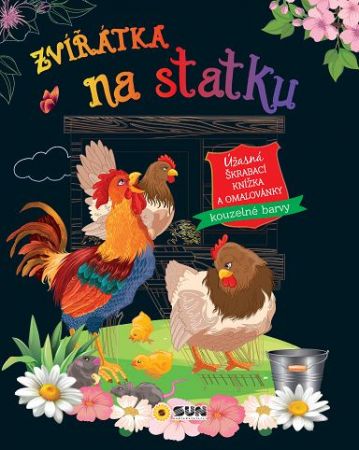 Zvířátka na staku - úžasná škrábací knižka a omalovánky
