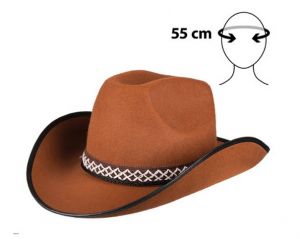 Hnědý dětský kovbojský klobouk se stuhou