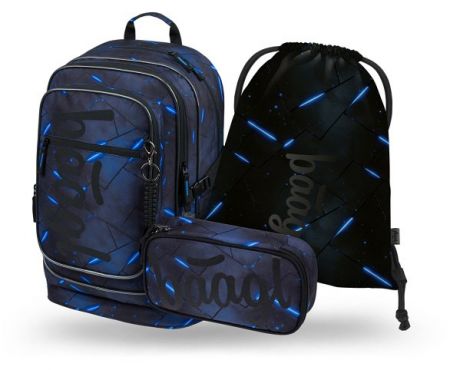 BAAGL SET 3 Cubic Flash: batoh, penál, sáček GRS