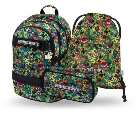 BAAGL SET 3 Skate Minecraft Chaos: batoh, penál, sáček