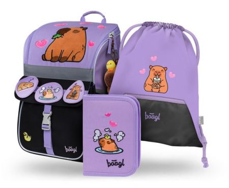 BAAGL SET 3 Zippy Kapybara: aktovka, penál, sáček