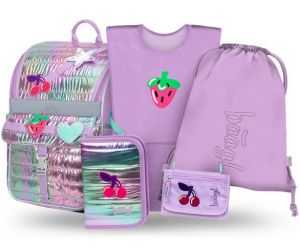 BAAGL SET 5 Zippy Lavender: aktovka, penál, sáček, zástěra, peněženka