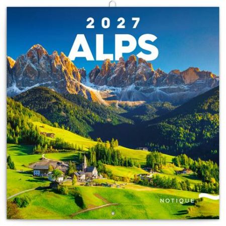 Kalendář nástěnný poznámkový Alpy 2027, 30 x 30 cm / PGP-36332-V