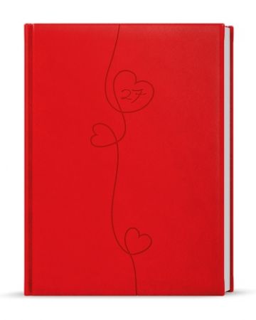 Diář denní - Adam - Vivella s ražbou - B6 - červená - Srdce 2027, 12cm x 16,5cm, BDA61-6-2