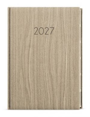 Diář denní - Ctirad s výsekem - Wood - A5 - světle hnědá 2027, 14,3cm x 20,5cm, BDCk65-27-