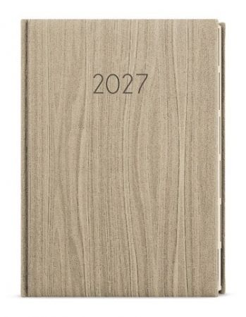 Diář denní - Ctirad s výsekem - Wood - A5 - světle hnědá 2027, 14,3cm x 20,5cm, BDCk65-27-
