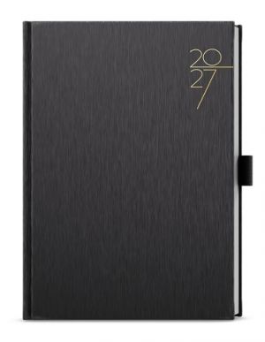 Diář denní - David - ForMen - A5 - Black 2027, 14,3cm x 20,5cm, BDD30-2-27