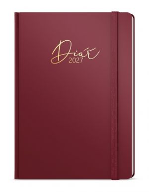 Diář denní - David - Luxi - A5 - bordó 2027, 14,3cm x 20,5cm, BDD8-3-27