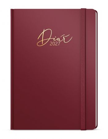 Diář denní - David - Luxi - A5 - bordó 2027, 14,3cm x 20,5cm, BDD8-3-27