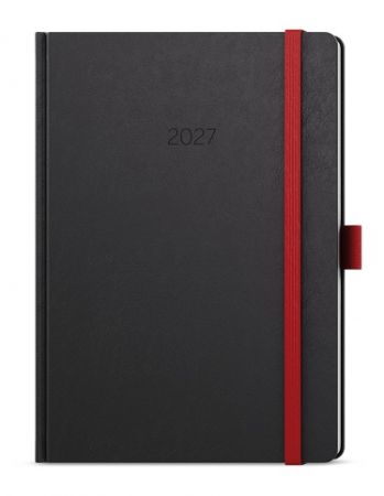 Diář denní - David - Nora - A5 - červená 2027, 14,3cm x 20,5cm, BDD20-6-27