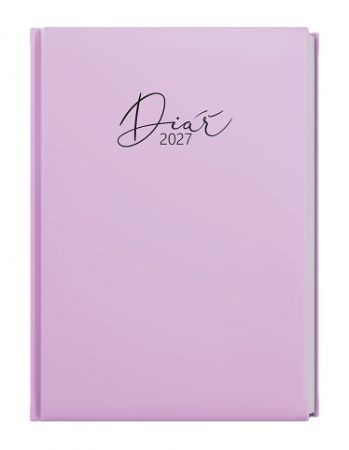 Diář denní - David - Pastel - A5 - fialová 2027, 14,3cm x 20,5cm, BDD9P-40-27