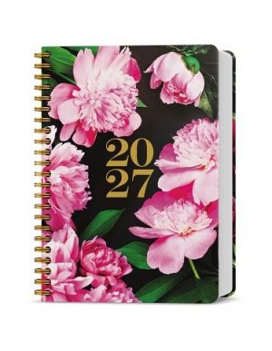 Diář denní - David - Twin - Pivoňky 2027, 14,3cm x 20,5cm, BDD9S-1-27